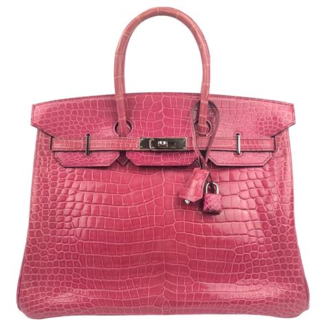 hermes mini pink|Hermes birkin pink crocodile.